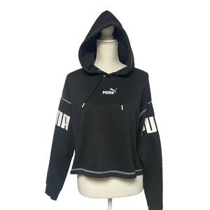 Puma Power Black Cropped Hoodie FL Women's Medium